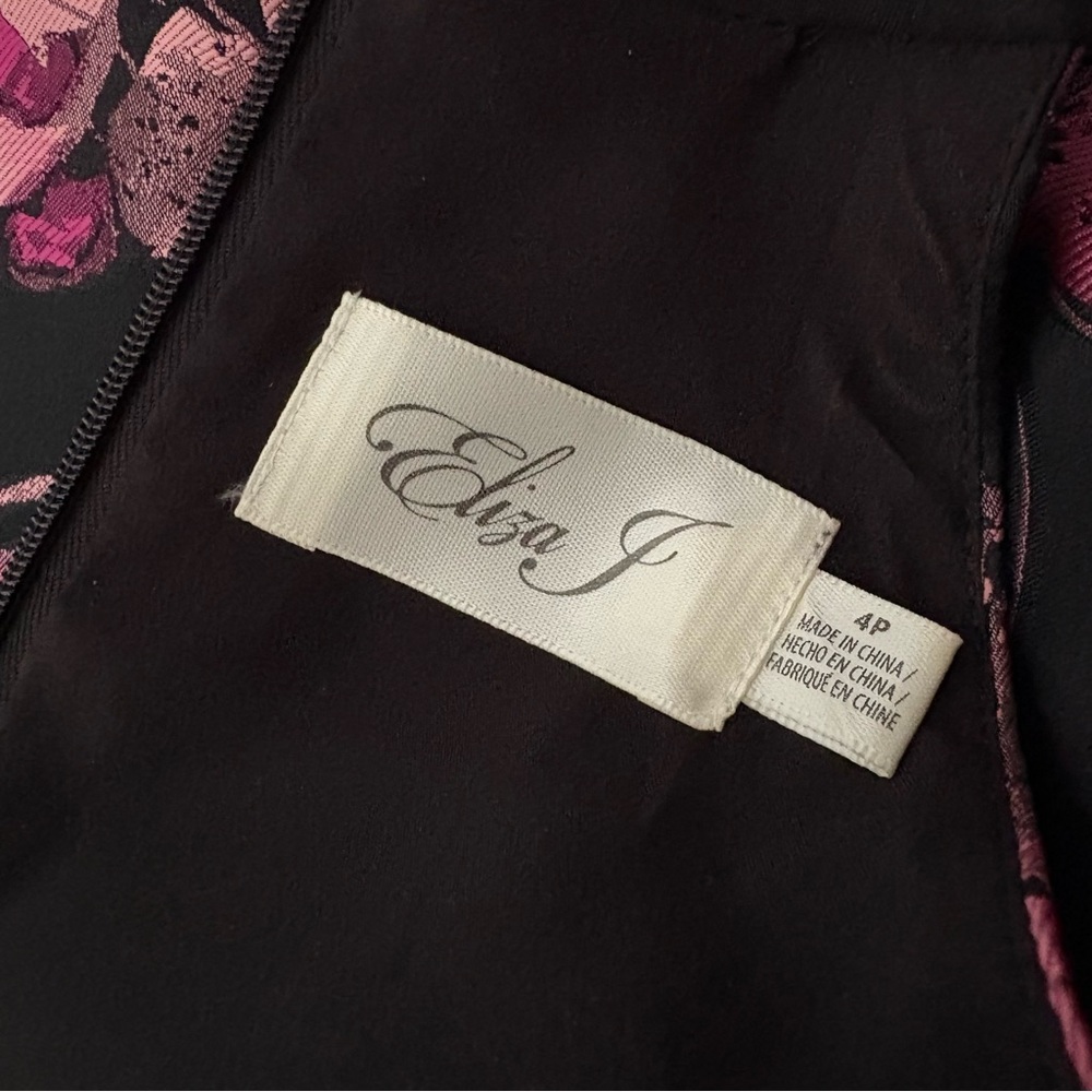Eliza J Floral Jacquard Halter Dress Size 4P - Picture 8 of 10